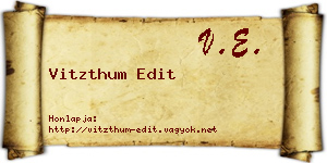 Vitzthum Edit névjegykártya